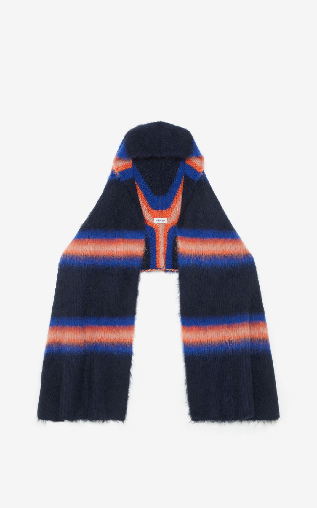 Kenzo Striped alpaca wool κασκόλ γυναικεια μπλε | GR107914